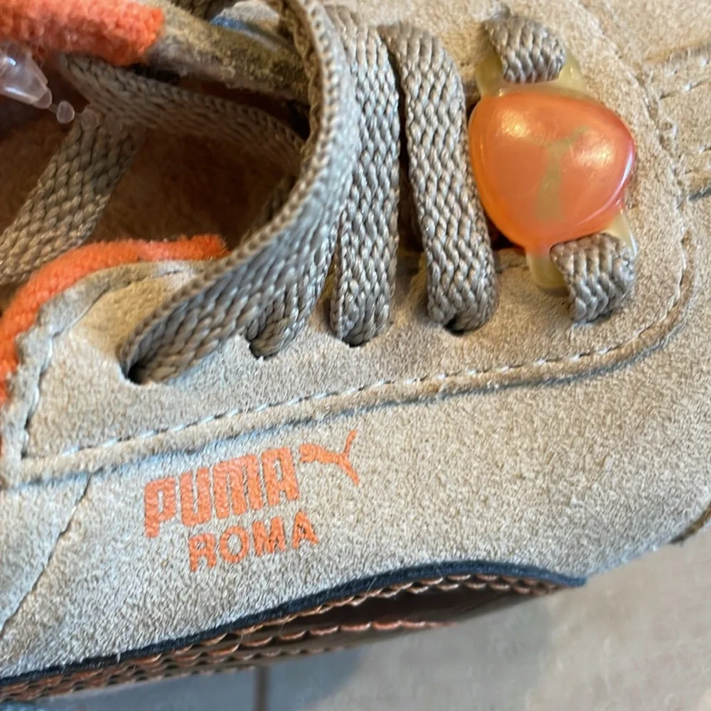 Puma Roma Kinder Fit Tan Brown Orange sneakers Baby Size 5